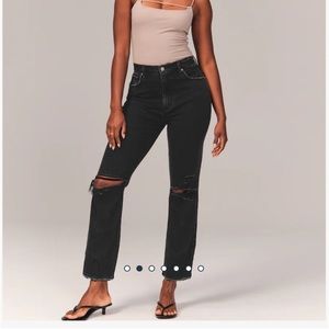 Abercrombie Curve Love Ultra High Rise Ankle Straight Jean NWT